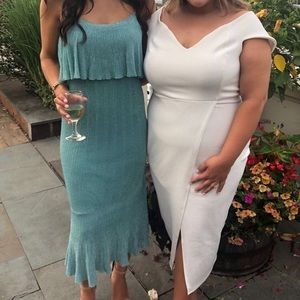 Zara NEW turquoise ruffled thread dress